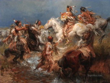 西部アメリカンインディアン 32 Oil Paintings